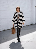Women's Classic Color-Block Striped Open-Front Knit Cardigan ZMZ3028I8SWL