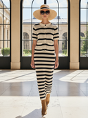 Women's Italian-style Romantic Knitted Short-sleeved Cardigan And Skirt Set ZMZ0528B4K