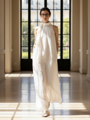 Women's Italian-style Romantic Cotton And Linen Blend Sleeveless Maxi Dress ZMZ2607A7K