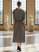 Women's High-end Minimalist Old-money Style Lyocell Blend Sleeveless Midi Dress ZMZ1467B3K