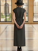 Women's High-end Old-money Style Lyocell Blend Sleeveless Maxi Dress ZMZ2638B1K