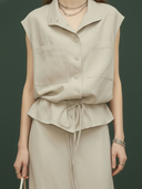 Women's Premium Elegant Pure Cotton Vest And Skirt Set ZMZ0280B2K