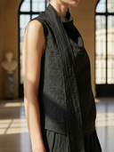 Women's High-end Old-money Style Lyocell Blend Sleeveless Top And Elastic Waist Skirt Set ZMZ2576B5K