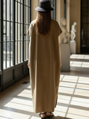 Women's Minimalist Old-money Style Pure Cotton Short-sleeved Maxi Dress ZMZ2431B8K