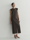 Women's Premium Old Money Style Cotton And Tencel Blend Sleeveless Maxi Dress ZMZ2994A0K