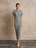 Women's Short-Sleeve Ribbed Knit Slim-Fit Maxi Dress ZMZ1076H0XT