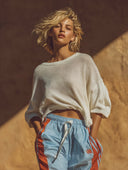 Women's Off-Shoulder Loose-Fit Cropped Knit Sweater ZMZ0622H4XT