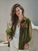 Women's American Retro Casual Velvet Jacket With Lapel, Multiple Pockets, And Single-Breasted Closure ZMZ2410I2ZYY