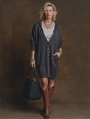 Women's Vintage Casual Hooded Cardigan-Style Loose Mini Dress (Wearable Two Ways) ZMZ0654H5ZYY