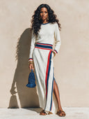 Women's Resort Style Ribbed Knit Long-Sleeved Knit Maxi Dress ZMZ2071H1XT