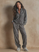 Women's Leopard Print Zip-Up Sports Jacket And Pants Two-Piece Set ZMZ0763I4XT