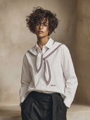 Women's Cotton Simple Sailor Collar Shirt ZMZ1928H6XT
