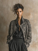 Women's Vintage-Style Casual Tweed Cropped Jacket ZMZ0888I2XT