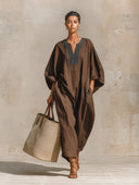 Women's Casual Loose V-neck Striped Wide-leg Jumpsuit ZMZ1057I5XT