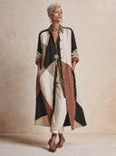 Women's Autumn Classic Color Block Cotton Trench Coat ZMZ1738H9SWL