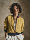 Women's Vintage-Style Casual Jacquard Bomber Jacket ZMZ2429H8XT