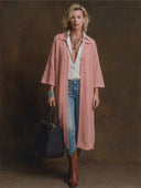 Women's American Retro Casual Lapel And Single-Breasted Closure Calf-Length Knit Cardigan ZMZ0568H6ZYY