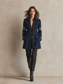Women's Urban Military Style Paired With A Silver Blended Coat ZMZ1677I9XT