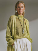 Women's Stylish Casual Two-Piece Set: Sleeveless Mock-Neck Knit Tank Top And Matching Cardigan ZMZ0684H8ZYY
