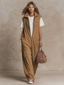 Women's Athleisure Sleeveless Utility-Style Zip-Front Jumpsuit ZMZ2823H0XT