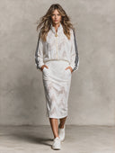Women's Lace-Print Zip-Up Sports Jacket And Skirt Two-Piece Set ZMZ2103H6XT
