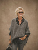 Women's American Retro Casual Loose V-Neck Sweater Vest ZMZ0530H3ZYY