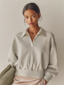 Women's Casual Patchwork Satin Lapel Pullover Sweatshirt ZMZ1009H8XT
