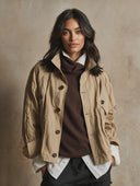 Women's Urban Casual Loose-Fit Stand-Collar Cotton Field Jacket ZMZ0368I3XT