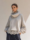 Women's Casual Loose-Fit Turtleneck/Cowl-Neck Hoodie ZMZ1064H9XT