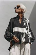 Women's American Retro Casual Style Mandarin Collar And Lantern Sleeves Loose-Fit Printed Shirt ZMZ3074G6ZYY
