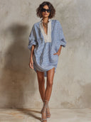 Women's Striped Casual Stand-Collar Mini Dress ZMZ2118E2XT