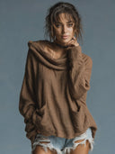 Women's Vintage Casual Cotton-Linen Loose Long-Sleeve Hooded Pullover Shirt ZMZ1175H3ZJY