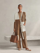 Women's Color-Block Ribbed Knit Long Cardigan ZMZ1008H9XT
