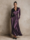 Women's Urban Casual Satin Pleated Maxi Dress ZMZ1913H1XT
