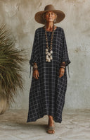 Women's Casual Loose Plaid-Print Maxi Dress ZMZ3083G4XT