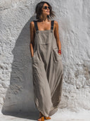 Women's Casual Loose Cotton Pocket Overalls ZMZ2164E2XT