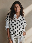 Women's Retro Casual Knitted Polka-Dot Pullover Vest ZMZ0159I3ZJY