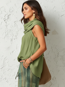 Women's Retro Cotton Linen Sleeveless Top ZMZ2043E1ZJY