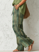Women's Retro Casual Plaid Pants ZMZ2078E2ZJY